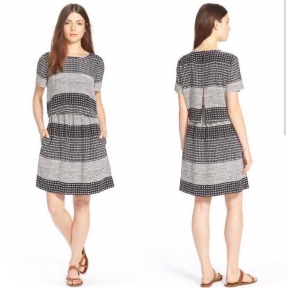 💜 Madewell Silk Dress in Hashtag Stripes - Picture 2 of 6